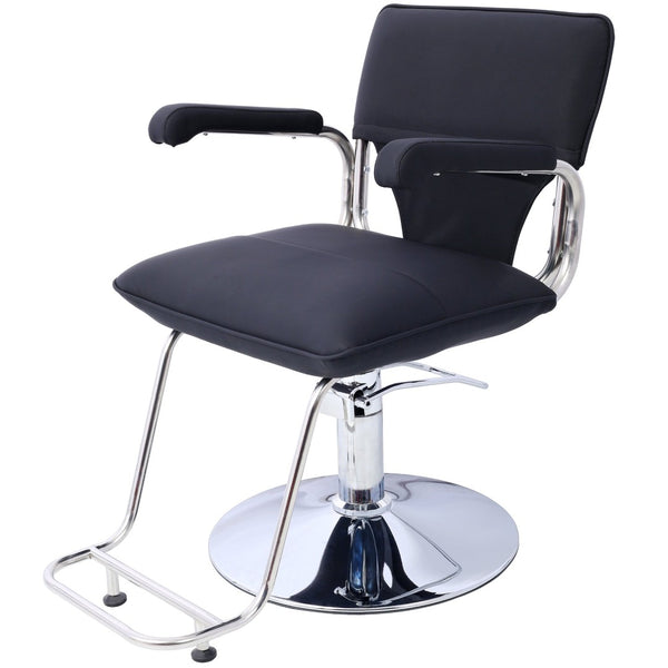 English Elm Stainless Steel Hydraulic Barber Chair Pu Leather Swivel Salon Seat with Footrest W465P156739