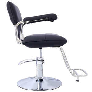 English Elm Stainless Steel Hydraulic Barber Chair Pu Leather Swivel Salon Seat with Footrest W465P156739