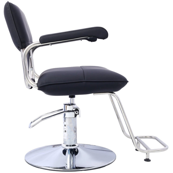 English Elm Stainless Steel Hydraulic Barber Chair Pu Leather Swivel Salon Seat with Footrest W465P156739