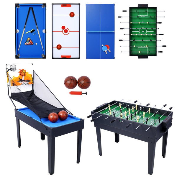 English Elm 5-in-1 Multi Game Table Billiards Foosball Hockey Ping Pong Basketball Rec Room Black W465P164154