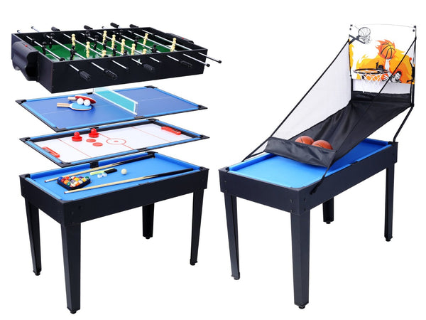 English Elm 5-in-1 Multi Game Table Billiards Foosball Hockey Ping Pong Basketball Rec Room Black W465P164154