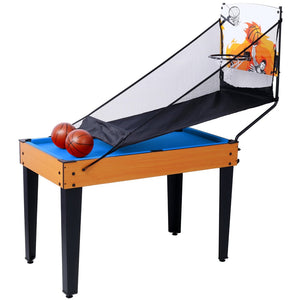 English Elm 5-in-1 Multi Game Table Billiards Foosball Hockey Ping Pong Basketball Rec Room Brown W465P164156