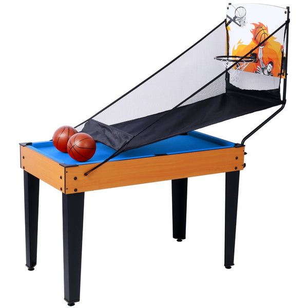 English Elm 5-in-1 Multi Game Table Billiards Foosball Hockey Ping Pong Basketball Rec Room Brown W465P164156