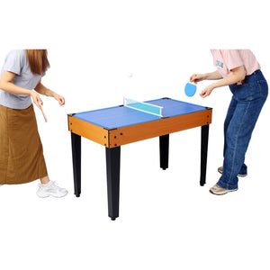 English Elm 5-in-1 Multi Game Table Billiards Foosball Hockey Ping Pong Basketball Rec Room Brown W465P164156