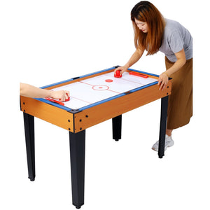 English Elm 5-in-1 Multi Game Table Billiards Foosball Hockey Ping Pong Basketball Rec Room Brown W465P164156