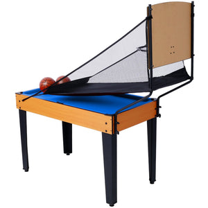 English Elm 5-in-1 Multi Game Table Billiards Foosball Hockey Ping Pong Basketball Rec Room Brown W465P164156