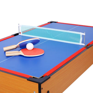 English Elm 5-in-1 Multi Game Table Billiards Foosball Hockey Ping Pong Basketball Arcade Fun Brown W465P164157