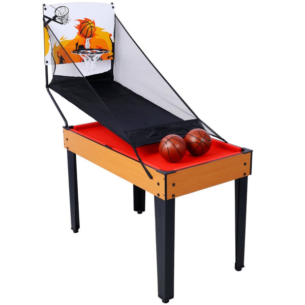 English Elm 5-in-1 Multi Game Table Billiards Foosball Hockey Ping Pong Basketball Arcade Fun Brown W465P164157