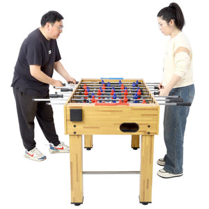 English Elm 54-inch Foosball Table with Chrome Rods Cherry Cabinet for Home Game Rooms W465P164158
