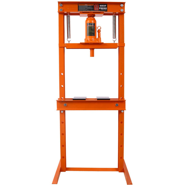 English Elm Hydraulic Shop Press 12 Ton H-frame Floor Mount Steel Garage Tool with Plates W465P165674