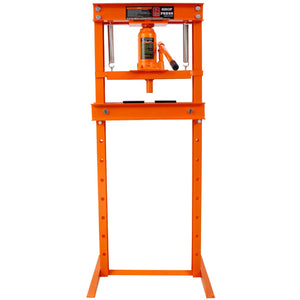 English Elm Hydraulic Shop Press 12 Ton H-frame Floor Mount Steel Garage Tool with Plates W465P165674