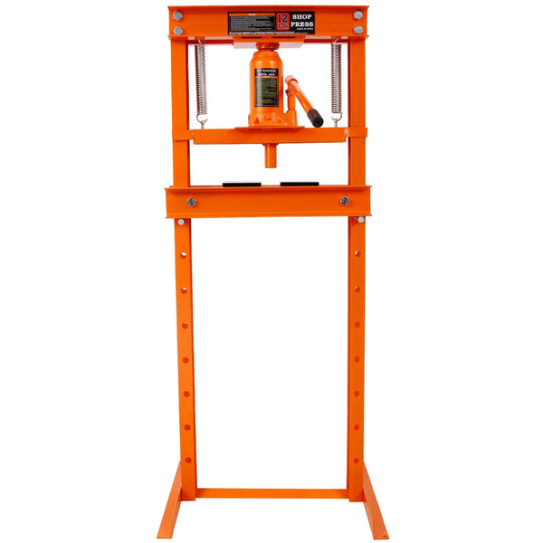 English Elm Hydraulic Shop Press 12 Ton H-frame Floor Mount Steel Garage Tool with Plates W465P165674