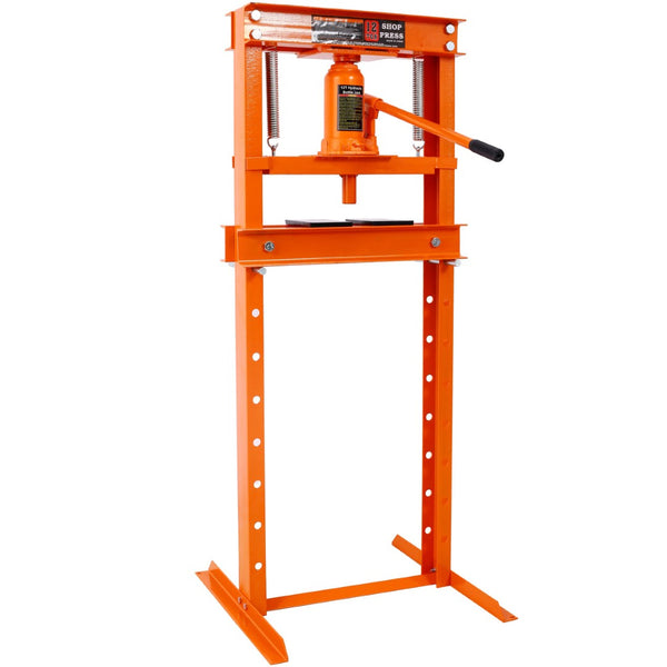 English Elm Hydraulic Shop Press 12 Ton H-frame Floor Mount Steel Garage Tool with Plates W465P165674