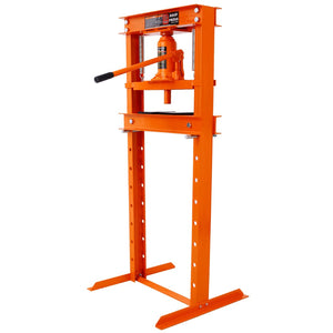 English Elm Hydraulic Shop Press 12 Ton H-frame Floor Mount Steel Garage Tool with Plates W465P165674