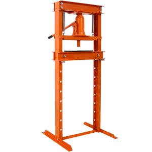 English Elm Hydraulic Shop Press 12 Ton H-frame Floor Mount Steel Garage Tool with Plates W465P165674
