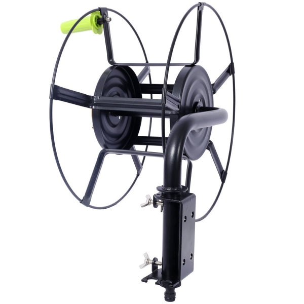 English Elm Swivel Wall Mount Hose Reel Heavy Duty Steel 180 Degree Pivot Outdoor Garden W465P168173