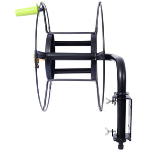 English Elm Swivel Wall Mount Hose Reel Heavy Duty Steel 180 Degree Pivot Outdoor Garden W465P168173