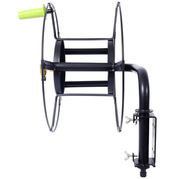 English Elm Swivel Wall Mount Hose Reel Heavy Duty Steel 180 Degree Pivot Outdoor Garden W465P168173