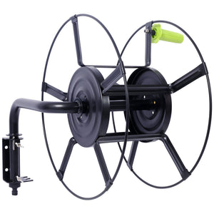 English Elm Swivel Wall Mount Hose Reel Heavy Duty Steel 180 Degree Pivot Outdoor Garden W465P168173