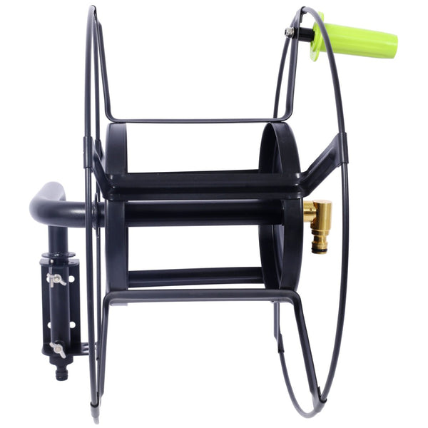 English Elm Swivel Wall Mount Hose Reel Heavy Duty Steel 180 Degree Pivot Outdoor Garden W465P168173