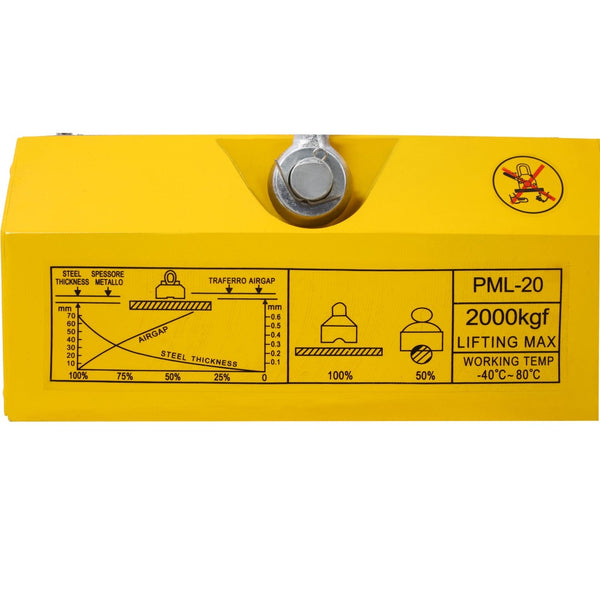English Elm Permanent Magnetic Lifter 4400lb Neodymium Steel Hoist Tool for Industrial Shops W465P170816