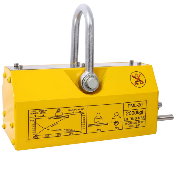English Elm Permanent Magnetic Lifter 4400lb Neodymium Steel Hoist Tool for Industrial Shops W465P170816