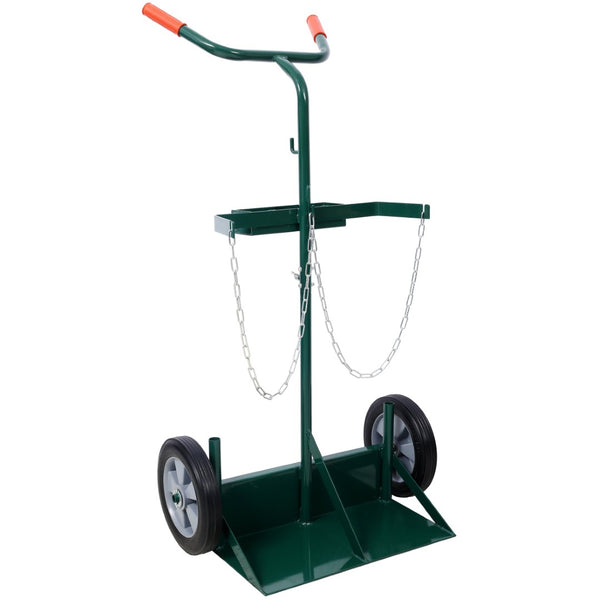 English Elm 440lbs Heavy Duty Welding Cylinder Dolly with Dual Tank Holders and Solid Rubber Wheels W465P175687