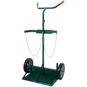 English Elm 440lbs Heavy Duty Welding Cylinder Dolly with Dual Tank Holders and Solid Rubber Wheels W465P175687