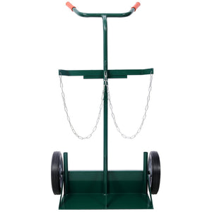 English Elm 440lbs Heavy Duty Welding Cylinder Dolly with Dual Tank Holders and Solid Rubber Wheels W465P175687