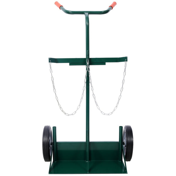 English Elm 440lbs Heavy Duty Welding Cylinder Dolly with Dual Tank Holders and Solid Rubber Wheels W465P175687