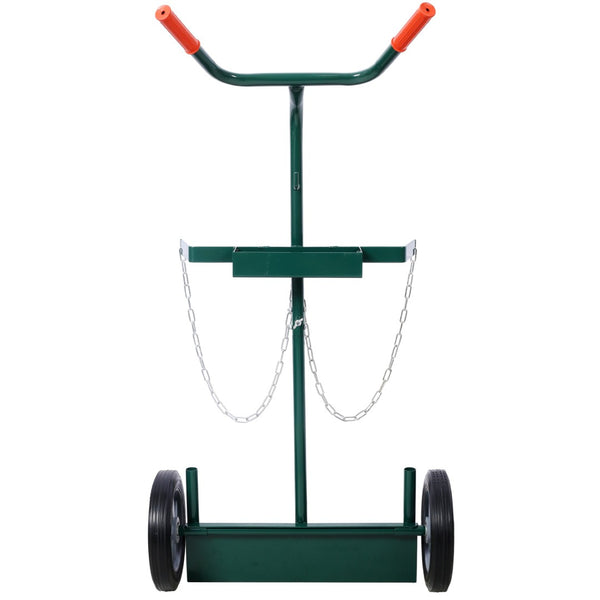 English Elm 440lbs Heavy Duty Welding Cylinder Dolly with Dual Tank Holders and Solid Rubber Wheels W465P175687