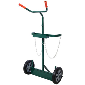 English Elm 440lbs Heavy Duty Welding Cylinder Dolly with Dual Tank Holders and Solid Rubber Wheels W465P175687
