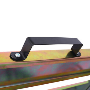 English Elm Welding Table Carbon Steel Adjustable Height Folding Workbench with Clamping Slots on Wheels W465P176028