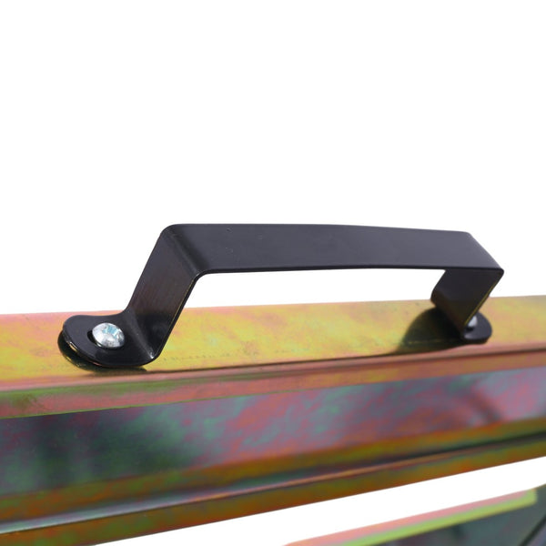 English Elm Welding Table Carbon Steel Adjustable Height Folding Workbench with Clamping Slots on Wheels W465P176028
