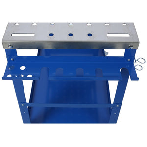 English Elm Welding Table Carbon Steel Work Bench with Fixture Holes Casters and Tool Slots W465P176039