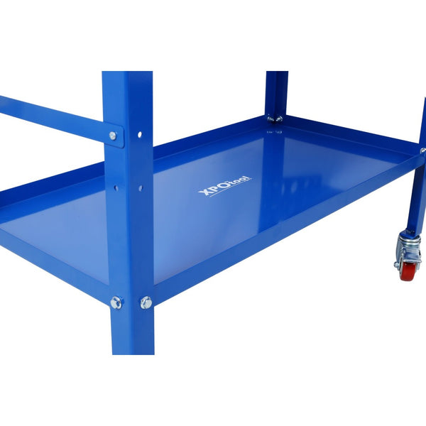 English Elm Welding Table Carbon Steel Work Bench with Fixture Holes Casters and Tool Slots W465P176039
