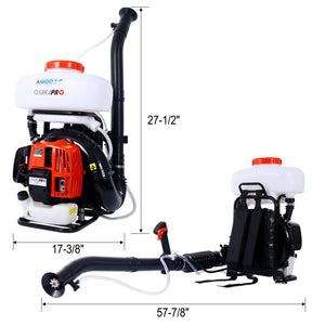 English Elm 51.7cc Backpack Fogger Gasoline Powered Mister 14l Tank 39ft Outdoor Spray W465P185059