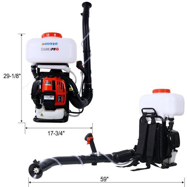 English Elm 55.7cc Backpack Fogger Gasoline Powered Mist Blower for Wide Area Garden Pest Control W465P185060