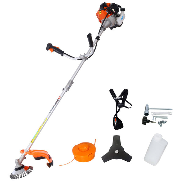 English Elm 52cc Full Crank Gas Trimmer 3in1 Brush Cutter with Metal Blade and Shoulder Strap W465P185099