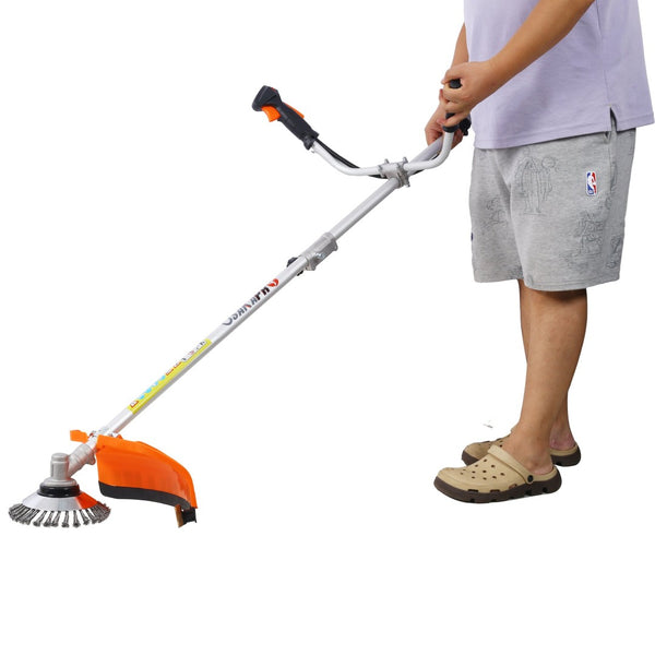 English Elm 52cc Full Crank Gas Trimmer 3in1 Brush Cutter with Metal Blade and Shoulder Strap W465P185099