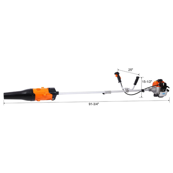 English Elm 52cc Gas Powered 3-in-1 String Trimmer Brush Cutter and Blower with Padded Strap W465P185102