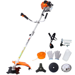 English Elm 52cc Full-crank Gas Trimmer 6in1 Multifunction Weed Wacker with Metal Blade Strap W465P185103
