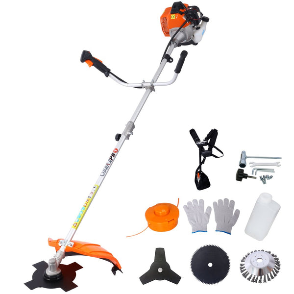 English Elm 52cc Full-crank Gas Trimmer 6in1 Multifunction Weed Wacker with Metal Blade Strap W465P185103