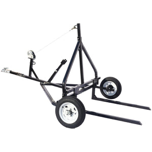 English Elm Adjustable Round Bale Mover Trailer for Atv Utv Truck with Winch 1500lb Capacity W465P187106