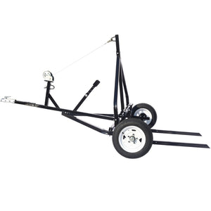 English Elm Adjustable Round Bale Mover Trailer for Atv Utv Truck with Winch 1500lb Capacity W465P187106