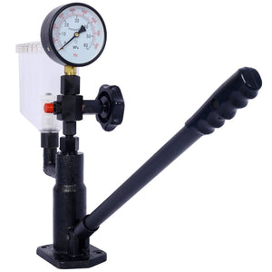 English Elm 600bar Cast Iron Diesel Injector Pop Tester with Dual Gauge and Hand Wheel Control W465P187130