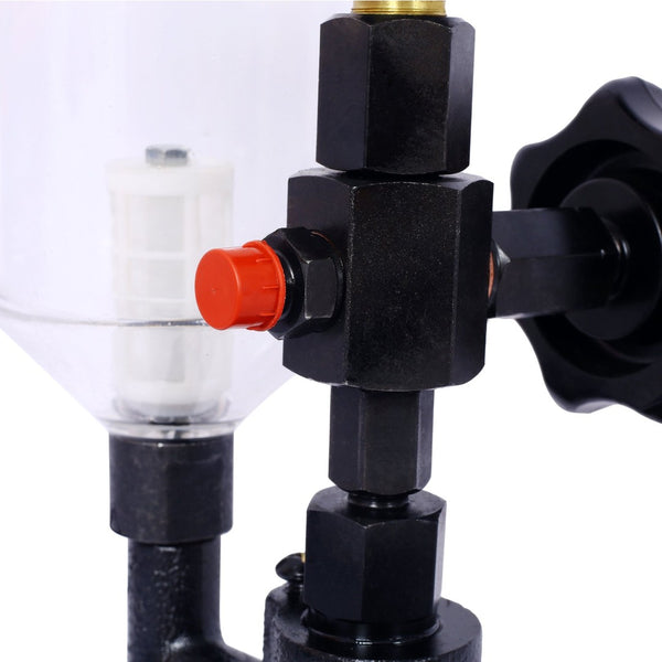 English Elm 600bar Cast Iron Diesel Injector Pop Tester with Dual Gauge and Hand Wheel Control W465P187130