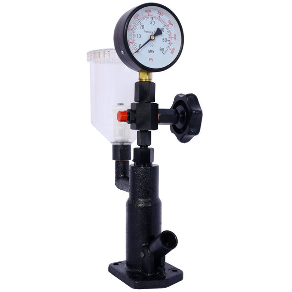 English Elm 600bar Cast Iron Diesel Injector Pop Tester with Dual Gauge and Hand Wheel Control W465P187130