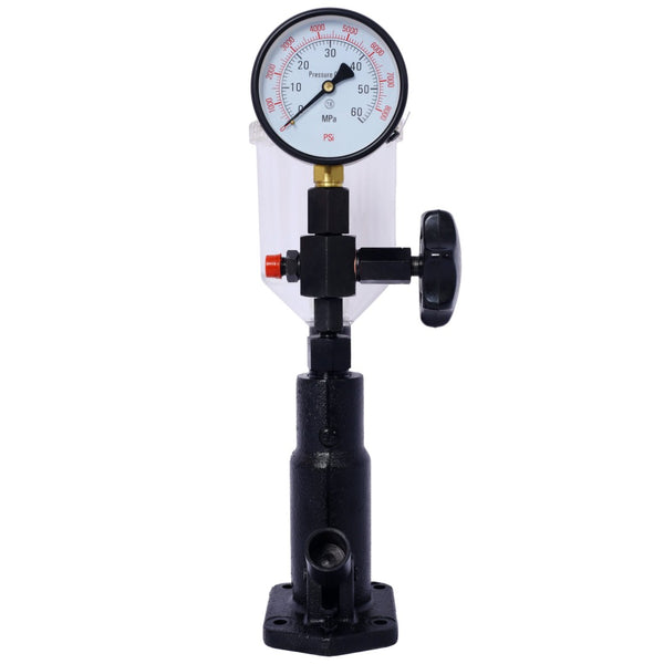 English Elm 600bar Cast Iron Diesel Injector Pop Tester with Dual Gauge and Hand Wheel Control W465P187130