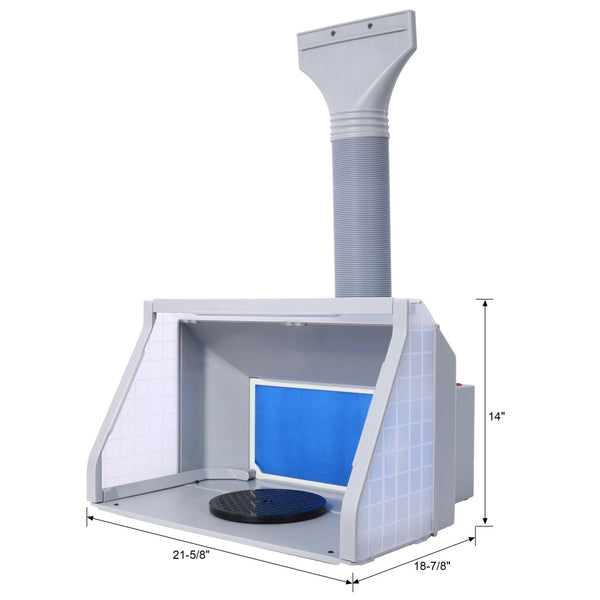 English Elm Portable Airbrush Spray Booth with Dual Fans Led Lighting and Turntable for Hobbyists W465P187896